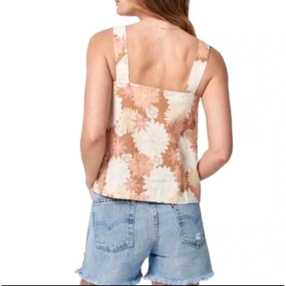 Faherty Women's Sands Linen Tank in Warm Jicaro Island | EUC | Sz Medium - Picture 2 of 7